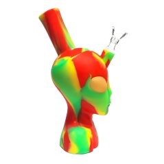 Silicone Bong Alien Head Rasta (20 cm)