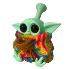 Alien Rainbow Silicone Bong with Removable Pieces (13 cm)