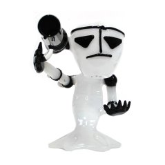 White Bazooka Alien Glass Bong 15cm