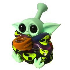 Alien Smiley Silicone Bong with Removable Pieces (13 cm)