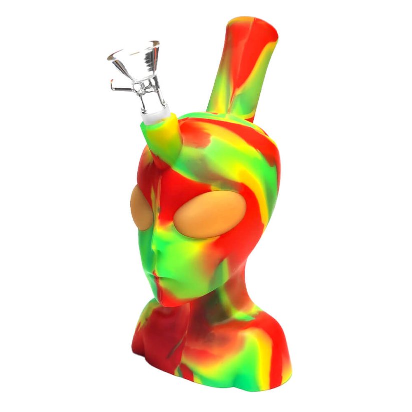 Silicone Bong Alien Head Rasta (20 cm)