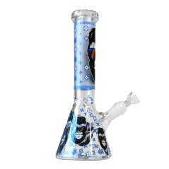 Glow in the Dark Blue Gorilla Triple Thick Glass Bong 25cm