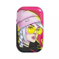 ROLLING TRAY WOMAN WITH GLASSES - M