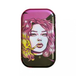 ROLLING TRAY WOMAN WITH GLASSES - M