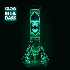 Glow in the Dark Red Gorilla Triple Thick Glass Bong 25cm