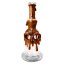 Handmade Skull Glass Clay Bong Brown 22cm