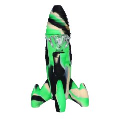 Silicone Rocket Bong Green with Glowing LED Lights (20 cm)
