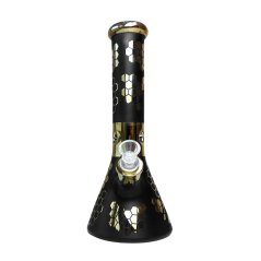 Black Bee Hexagon Triple Thick Glass Bong 32cm