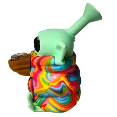 Alien Rainbow Silicone Bong with Removable Pieces (13 cm)