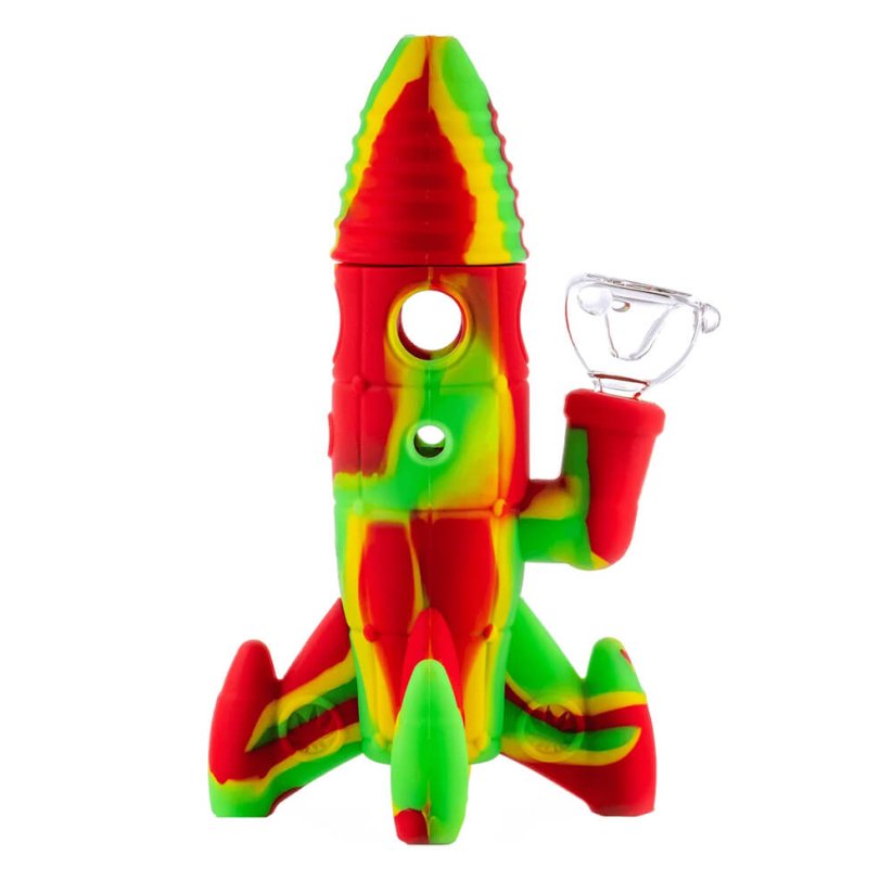 Silicone Rocket Bong Rasta with Glowing LED Lights (20 cm)