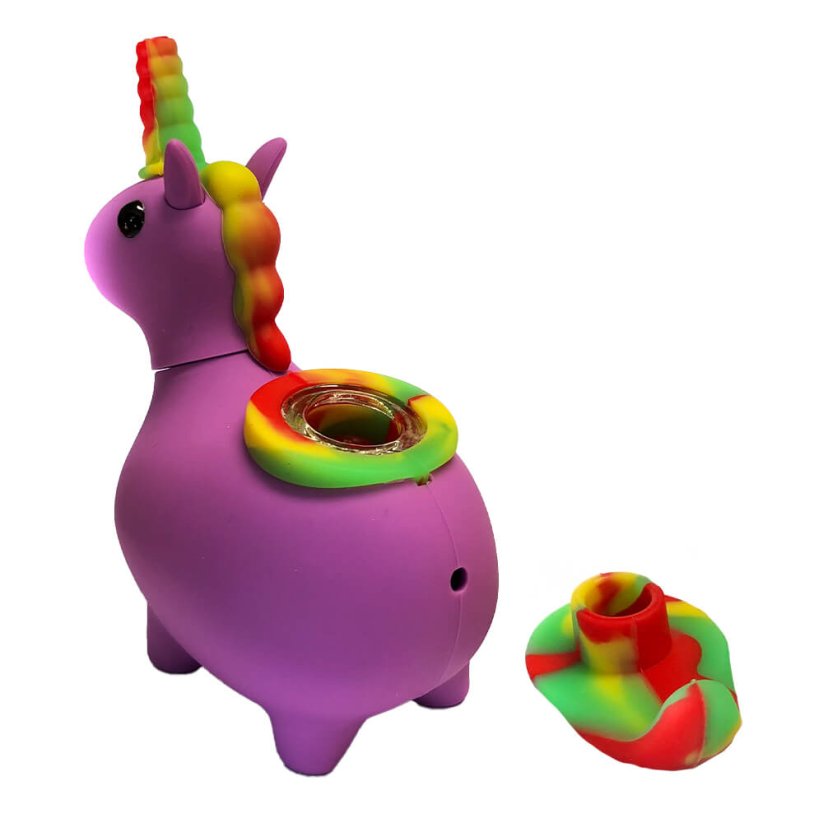 Purple Unicorn Silicone Pipe Vilet (12 cm)