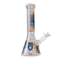 Glow in the Dark Orange Gorilla Triple Thick Glass Bong 25cm