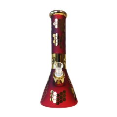 Red Bee Hexagon Triple Thick Glass Bong 32cm