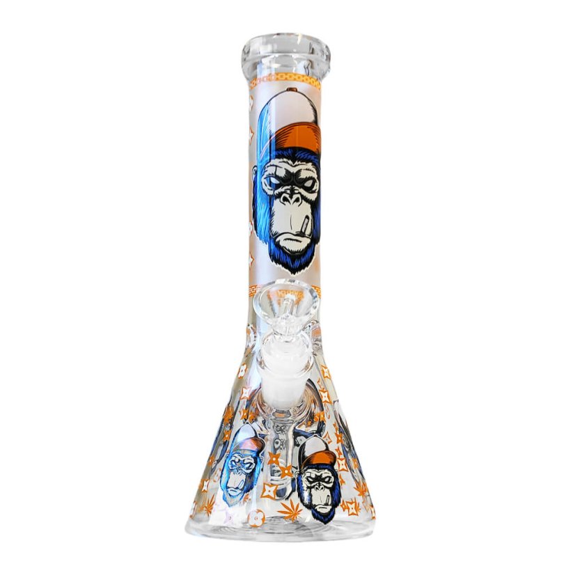 Glow in the Dark Orange Gorilla Triple Thick Glass Bong 25cm